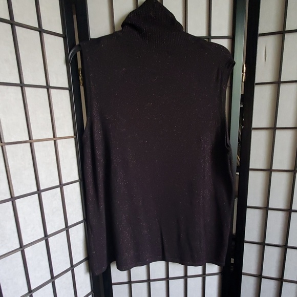 Kate hill 1x black sparkly turtleneck sleeveless - Picture 7 of 8
